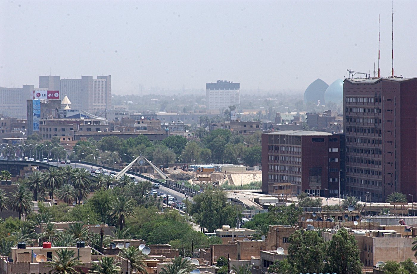 Royal Tulip Al-Rasheed hotel above the Baghdad skyline