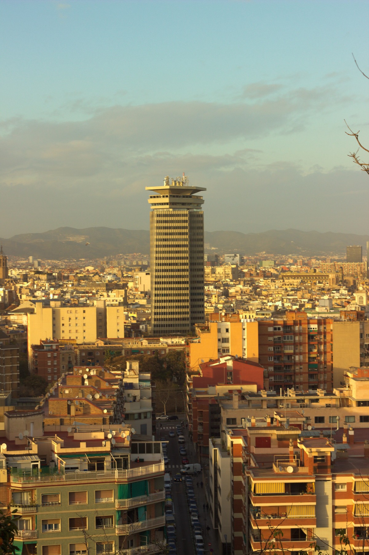 Golden hour over the rooftops of Barcelona